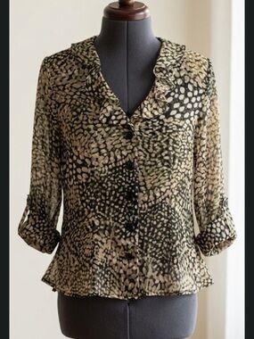 Dorby Vintage Shear Button Down Top Size 16